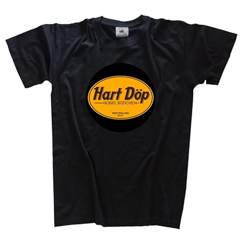 Hart Döp -Nobel Büdchen Sylt DTF T-Shirt Klassisch Rundhals Kurzarm Schwarz XL von Sammys Shirt Store