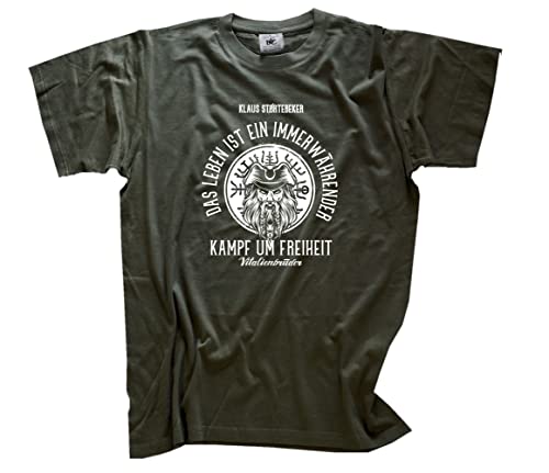 Klaus Störtebeker - Vitalienbrüder T-Shirt Olive L Klassisch Kurzarm Rundhals von Sammys Shirt Store