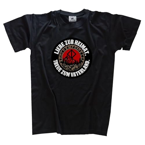 Liebe zur Heimat Treue zum Vaterland T-Shirt Klassisch Rundhals Kurzarm Schwarz XXL von Sammys Shirt Store