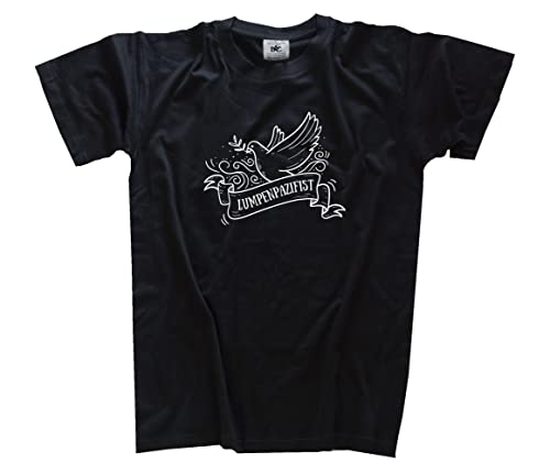 Lumpenpazifist T-Shirt Schwarz M Klassisch Kurzarm Rundhals von Sammys Shirt Store