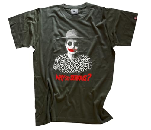 Marla Svenja Liebich Why so serious DTF Vollfarb T-Shirt Klassisch Rundhals Kurzarm Olive L von Sammys Shirt Store