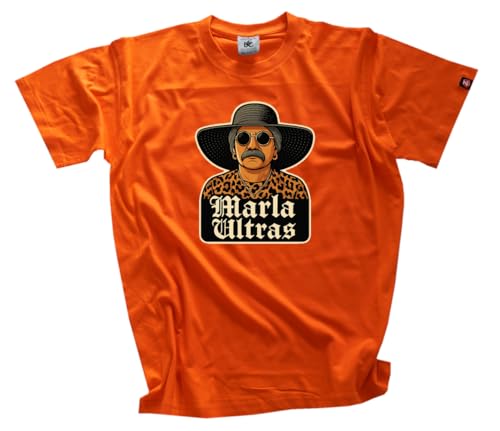 Marla Ultras Marla Svenja Liebich DTF Vollfarb T-Shirt Klassisch Rundhals Kurzarm Orange XL von Sammys Shirt Store