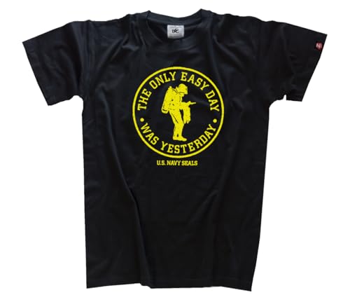 Navy Seals The only Easy Day was Yesterday T-Shirt Klassisch Rundhals Kurzarm Schwarz XXXXL von Sammys Shirt Store