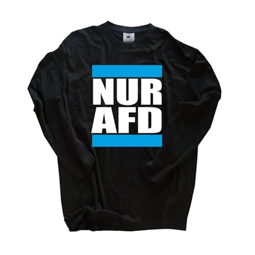 Nur AFD Neuwahlen Ampel muss Weg Langarm-Shirt Klassisch Rundhals Schwarz M von Sammys Shirt Store
