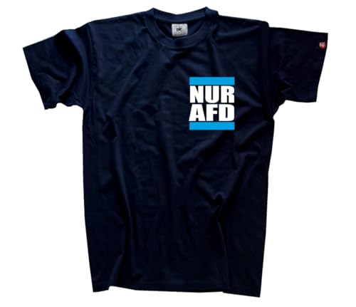 Nur AFD Neuwahlen Wende Regierung Rücktritt DTF Brustdruck T-Shirt Klassisch Rundhals Kurzarm Navy XXL von Sammys Shirt Store
