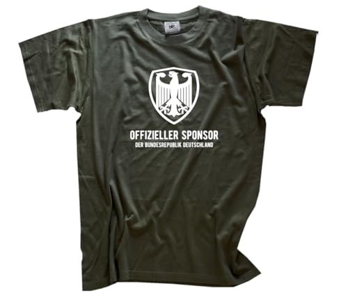 Offizieller Sponsor der Bundesrepublik Deutschland T-Shirt Klassisch Rundhals Kurzarm Olive XL von Sammys Shirt Store