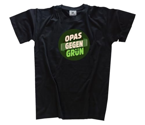 Opas gegen Grün Diktatur Protest DTF-Druck T-Shirt Klassisch Rundhals Kurzarm Schwarz L von Sammys Shirt Store