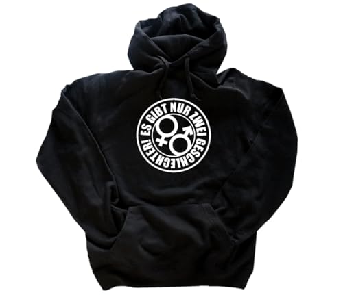Sammys Shirt Store Es gibt nur Zwei Geschlechter II Kapuzenpullover Klassisch Dickes Material Schwarz XXXL von Sammys Shirt Store