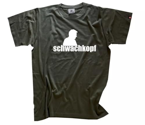 Schwachkopf Wort des Jahres Fun Spaß T-Shirt Klassisch Rundhals Kurzarm Olive L von Sammys Shirt Store