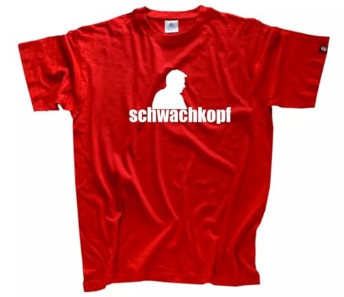 Schwachkopf Wort des Jahres Fun Spaß T-Shirt Klassisch Rundhals Kurzarm Rot XL von Sammys Shirt Store