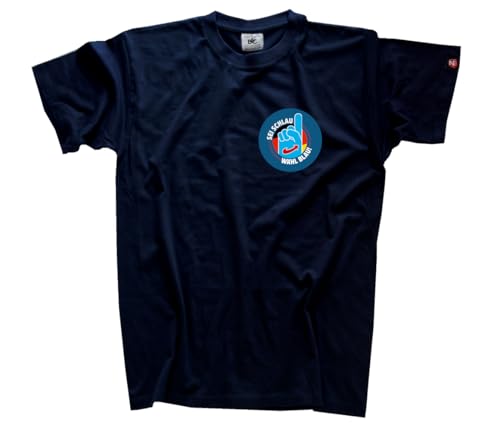 Sei schlau wähl blau Neuwahlen AFD DTF Brustdruck T-Shirt Klassisch Rundhals Kurzarm Navy M von Sammys Shirt Store