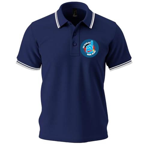 Sei schlau-wähl blau Streifen-Poloshirt Polohemd SOLS Navy M von Sammys Shirt Store