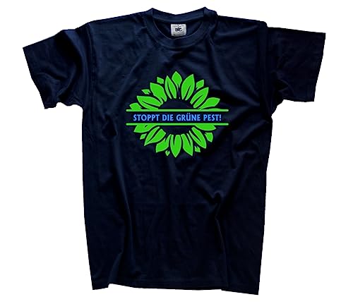 Stoppt die grüne Pest II T-Shirt Navy XL Klassisch Kurzarm Rundhals von Sammys Shirt Store