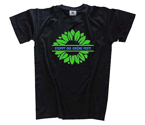 Stoppt die grüne Pest II T-Shirt Schwarz XXL Klassisch Kurzarm Rundhals von Sammys Shirt Store