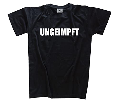 Ungeimpft nur Schrift T-Shirt Schwarz XL von Sammys Shirt Store