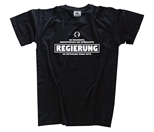 Verlogenste, inkompetenteste und gefährlichste Regierung T-Shirt Schwarz XL Klassisch Kurzarm Rundhals von Sammys Shirt Store