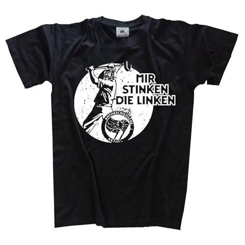 Wikinger Mir stinken die Linken T-Shirt Klassisch Rundhals Kurzarm Schwarz XXXL von Sammys Shirt Store