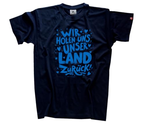 Wir Holen Uns unser Land zurück AFD Neuwahlen Deutschland zuerst Wende T-Shirt Klassisch Rundhals Kurzarm Navy XL von Sammys Shirt Store