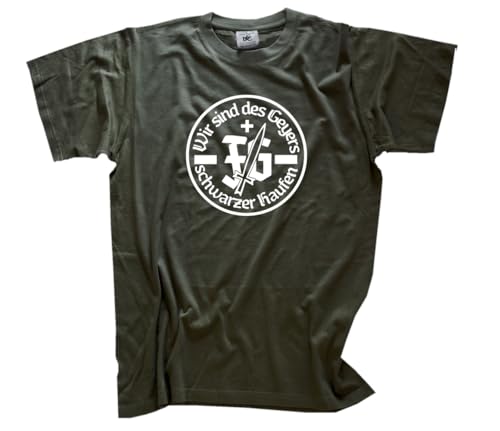 Wir sind des Geyers schwarzer Haufen - Bundschuh rund Logo T-Shirt Olive XXXL von Sammys Shirt Store