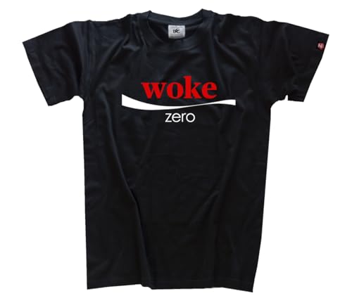 Woke Zero Anti Wokismus T-Shirt Klassisch Rundhals Kurzarm Schwarz XXL von Sammys Shirt Store