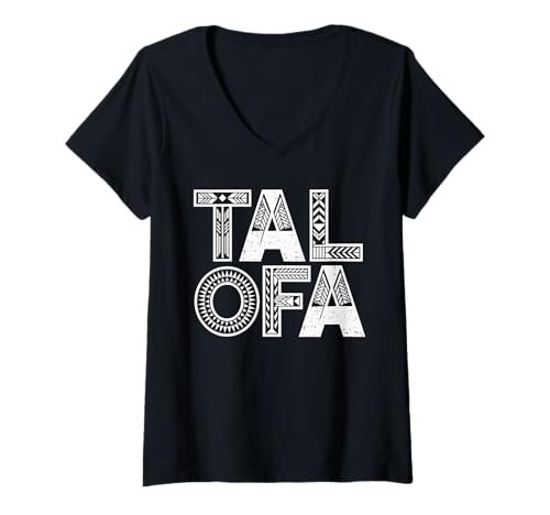 Damen Samoanischer Stamm Samoa Polynesisch Tanoa Samoan Talofa T-Shirt mit V-Ausschnitt von Samoan Gifts for Men and Women