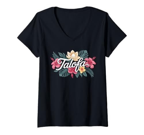 Damen Samoanischer Stamm Samoa Polynesisch Tanoa Samoan Talofa T-Shirt mit V-Ausschnitt von Samoan Gifts for Men and Women