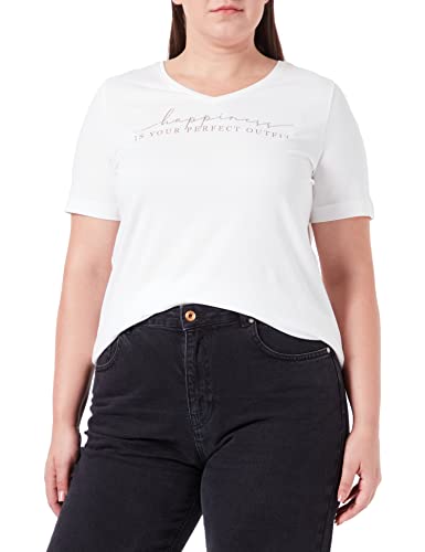 SAMOON Damen 171008-26306 T-Shirt, Offwhite Gemustert, 46 von Samoon