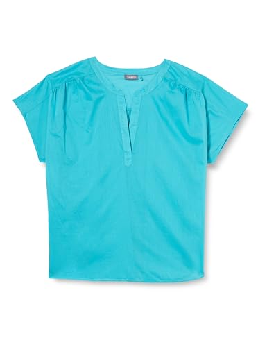 SAMOON Damen 260031-21053 Bluse, Cyan, 48 von Samoon