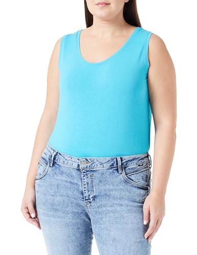 SAMOON Damen 971987-29613 Top, Cyan, 50 von Samoon