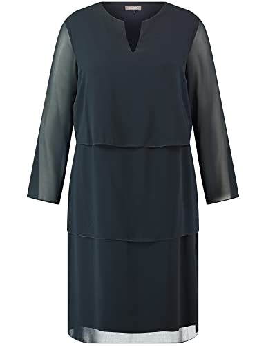 SAMOON Damen 980999-29249 Kleid, Navy, 50 von Samoon