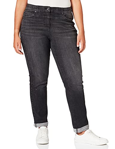 SAMOON Damen Betty Jeans, Black Denim, 42 von Samoon