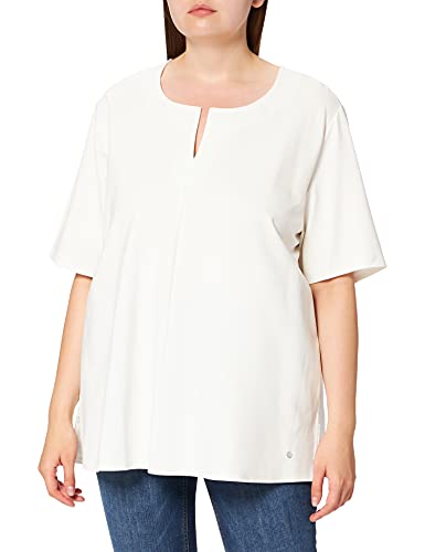 Samoon Damen Shirt aus Fester Jersey-Qualität halber Arm unifarben Offwhite 42 von Samoon