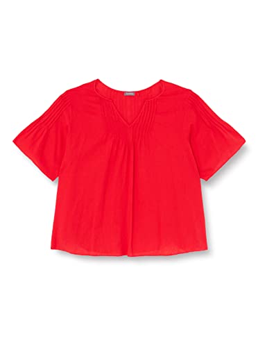 SAMOON Damen 260049-21031 Bluse, Power Red, 48 von Samoon