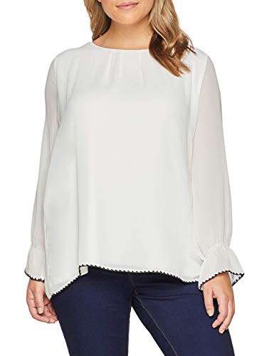 SAMOON Damen 272015-29160 Langarmshirt, Offwhite, 46 von Samoon