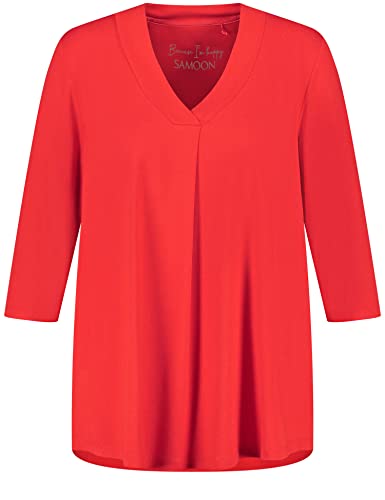 SAMOON Damen 971989-29611 T-Shirt, Power Red, 46 von Samoon
