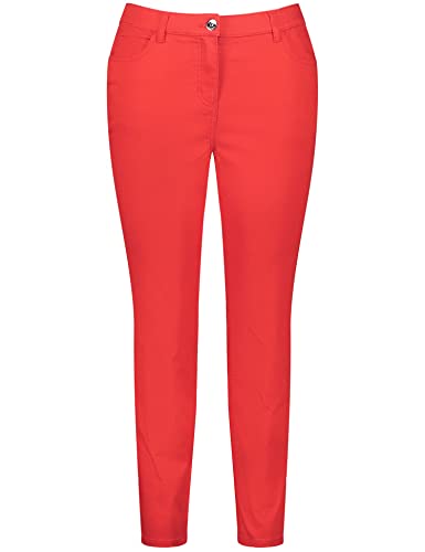 Samoon Damen 5-Pocket-Jeans Betty Jeans unifarben leicht verkürztes Bein Power Red 44 von Samoon