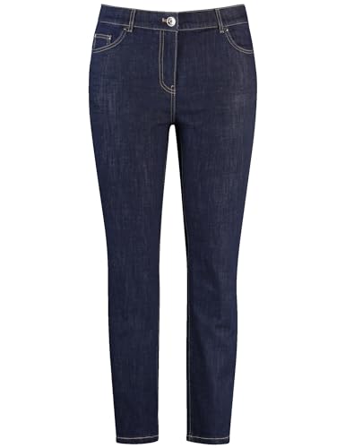 Samoon Damen 5-Pocket Jeans mit Stretchkomfort Betty Jeans unifarben leicht verkürztes Bein Raw Blue Denim 44 von Samoon