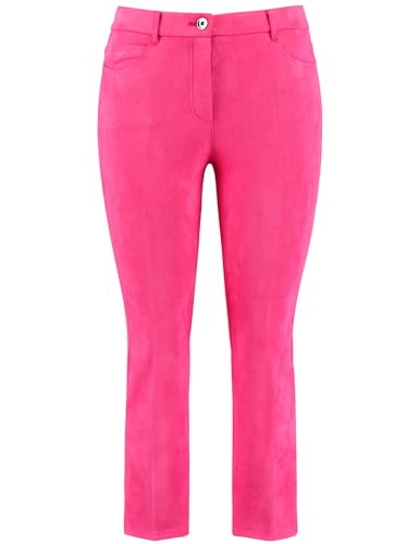 Samoon Damen 7/8 Hose Flared aus stretchigem Velours unifarben 7/8 Länge Soft Cranberry 42 von Samoon