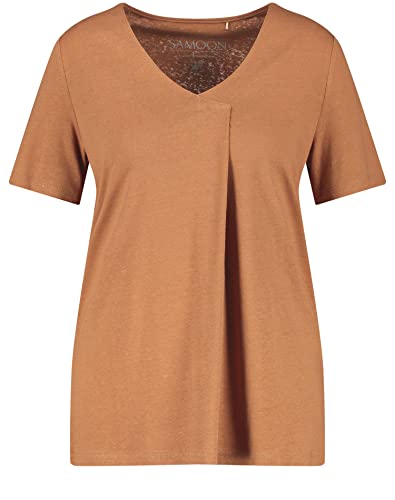 SAMOON Damen 871038-26203 T-Shirt, Toffee, 48 von Samoon