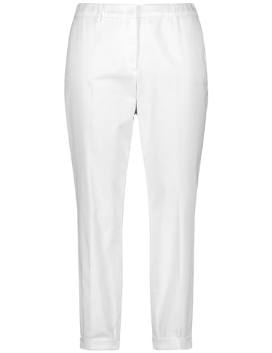 Samoon Damen Baumwoll-Chino mit Stretchkomfort Greta unifarben 7/8 Länge White 48 von Samoon