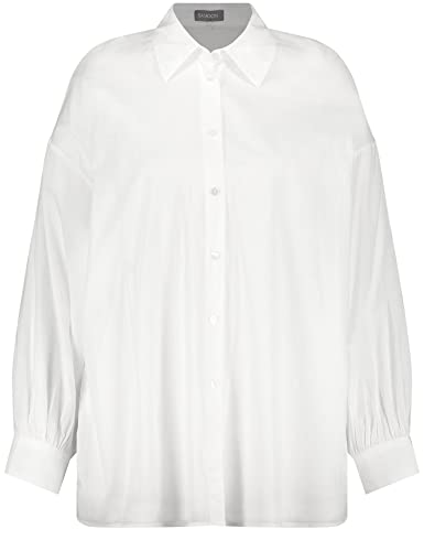 SAMOON Damen 260025-21023 Bluse, White Gemustert, 44 von Samoon