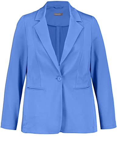 Samoon Damen Blazer mit Stretchkomfort Langarm unifarben Blue Bonnet 42 von Samoon