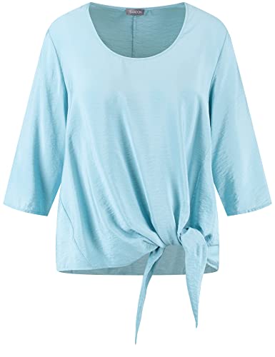 Samoon Damen 960999-29243 Bluse, Powder Blue, 44 EU von Samoon