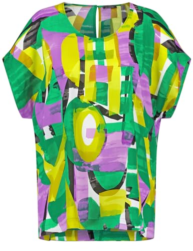 Samoon Damen Blusenshirt mit farbenfrohem Print überschnittene Schultern, Kurzarm Gemustert Lemon Green Gemustert 42 Samoon Damen Blusenshirt mit farbenfrohem Print überschnittene Schultern, Kurzarm Gemustert Lemon Green Gemustert 42 von Samoon