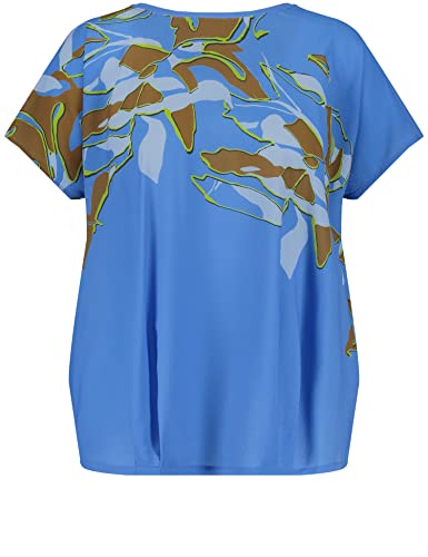 SAMOON Damen 271015-26113 T-Shirt, Blue Bonnet Gemustert, 42 von Samoon