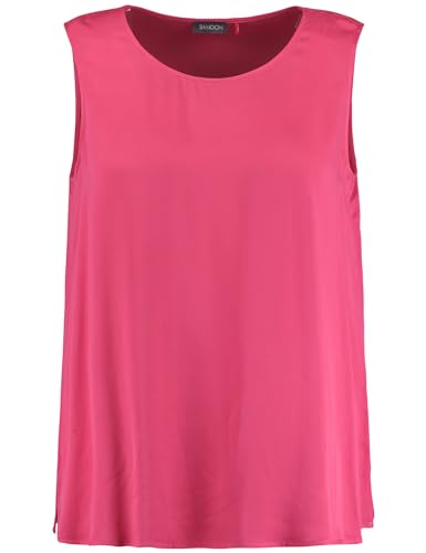 Samoon Damen Blusentop mit subtilem Glanz ärmellos unifarben Soft Cranberry 48 von Samoon