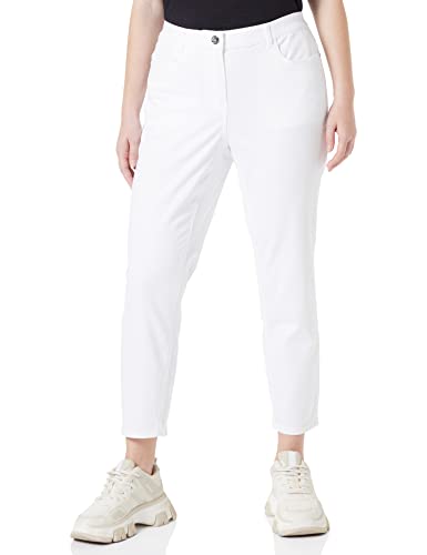 Samoon Damen Coloured Jeans Betty Jeans Hose Freizeit verkürzt 7/8 Jeans unifarben 7/8 Länge White 44 von Samoon