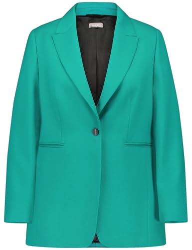 Samoon Damen Eleganter Blazer Langarm unifarben Smaragd 48 von Samoon