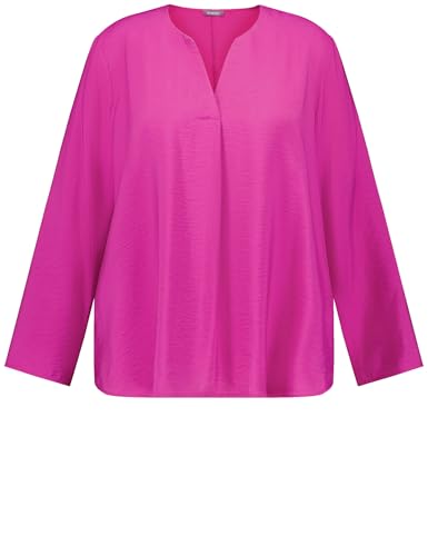 Samoon Damen Fein Schimmernde 3/4 Arm Bluse 3/4 Arm unifarben Amazing Pink 54 von Samoon