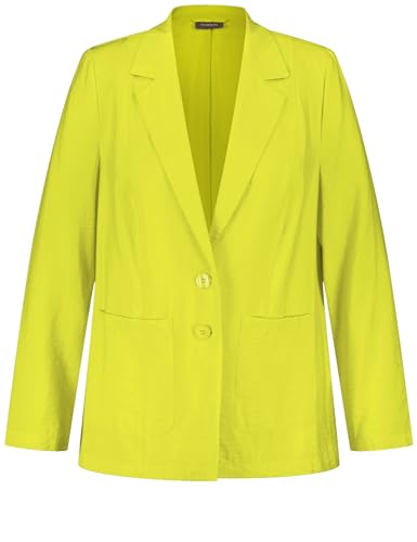 Samoon Damen Fein schimmernder Blazer Langarm unifarben Lemon Green 50 von Samoon